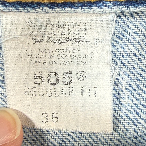 Levi's 505 Regular Fit Denim Jorts Shorts Mens 36 Light Wash Blue Vintage Y2K - Picture 7 of 10